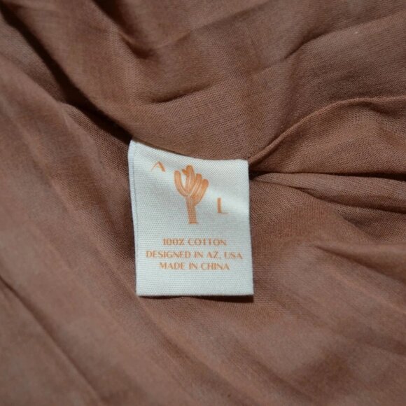 Adobe Lane NWT blue/brown Boho checkered pheasant maxi v neck Lagenlook dress S - Picture 12 of 12